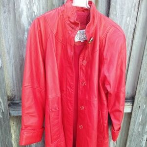 Panos Seretis New York Red Soft leather coat